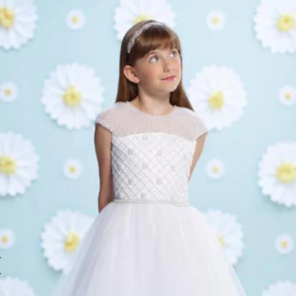 White satin ruched gown